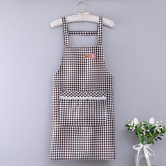 Red Plaid Waterproof Waist Apron for Household Work