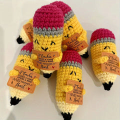 Positive Energy Smile Pencil 1pc Crocheted Stuffed Animal Mixed Colors