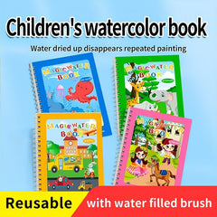 Magic Water Book Reusable Watercolor Activity Book with Waterproof Pages