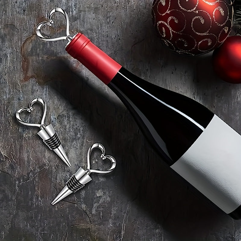 Heart Shape Wine Stoppers Set of 4 Bottle Cover Cap