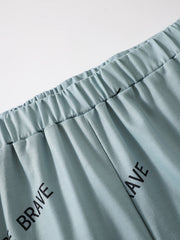  Letter Print High Waist Sweatpants Women's Plus Casual Pants