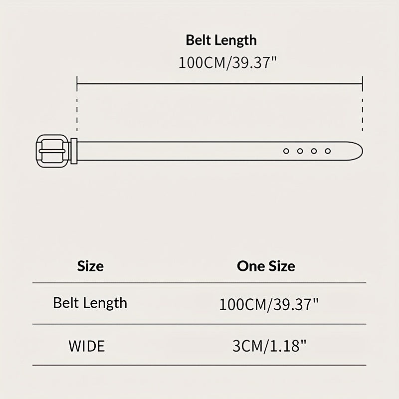 Classic Double D Buckle PU Waist Belt for Women