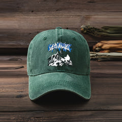 Snow Mountain Print Baseball Cap Vintage Washed Distressed Hat