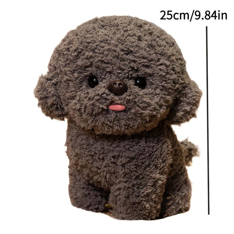 Soft Fluffy Teddy Dog Plush 2pcs Dark Gray