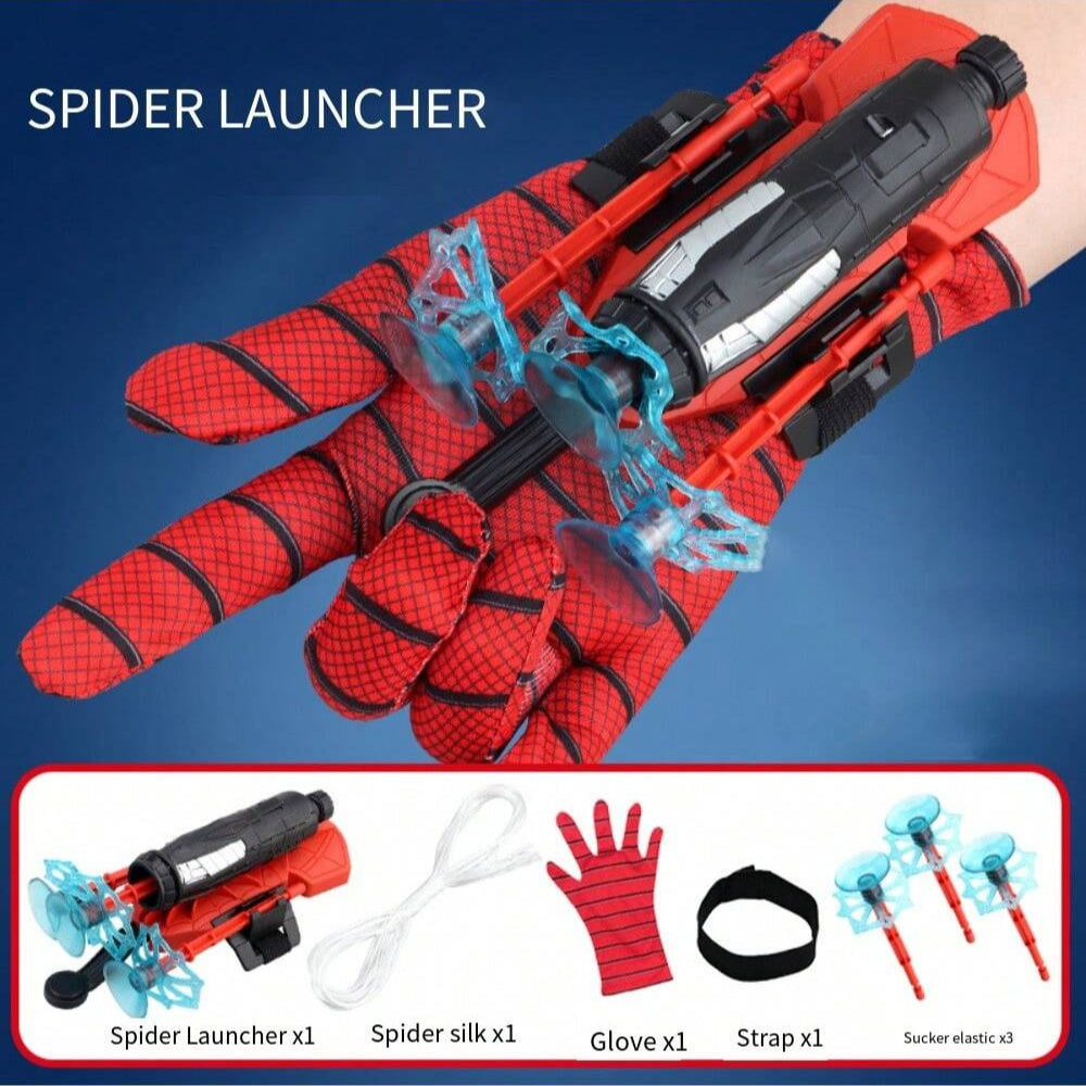 Spider Web Launcher Gloves Red & Hero Toy Fun Interactive Party Game