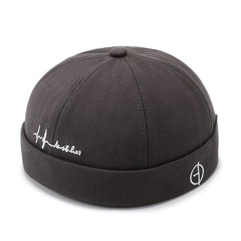 Embroidered Beanie Hat Retro Sailor Brimless Docker Caps