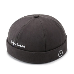 Embroidered Beanie Hat Retro Sailor Brimless Docker Caps
