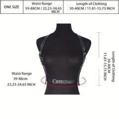 Punk Chest Harness Belt Rivet PU Leather Corset Waistband Gothic Suspenders