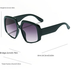 Dark Green Vintage Oversized Sunglasses Women Sun Protection