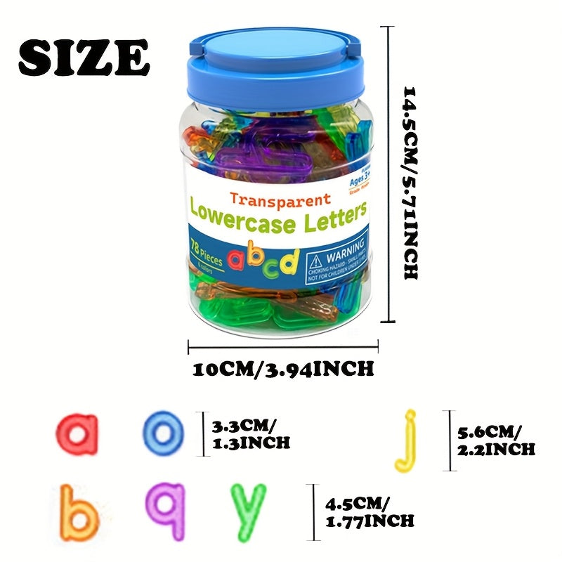 ROYLANZ 78pcs Translucent Letter Toys Educational Math Manipulatives