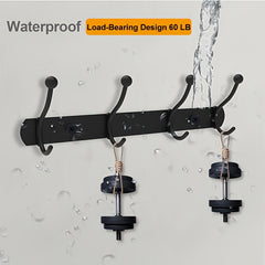 3pcs Stainless Steel Wall Mounted Coat And Hat Rack, 4 Hooks, Easy Installation