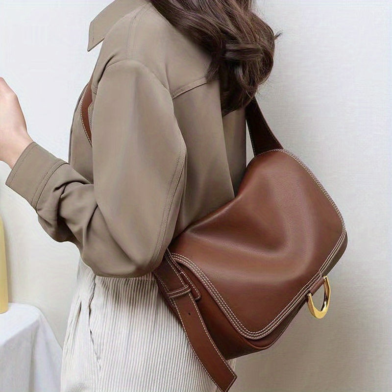 Flap Crossbody Bag Wide Strap Square Bag