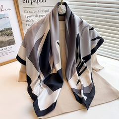 Wavy Block Shawl Large Square Scarf Outdoor Windproof Headwrap