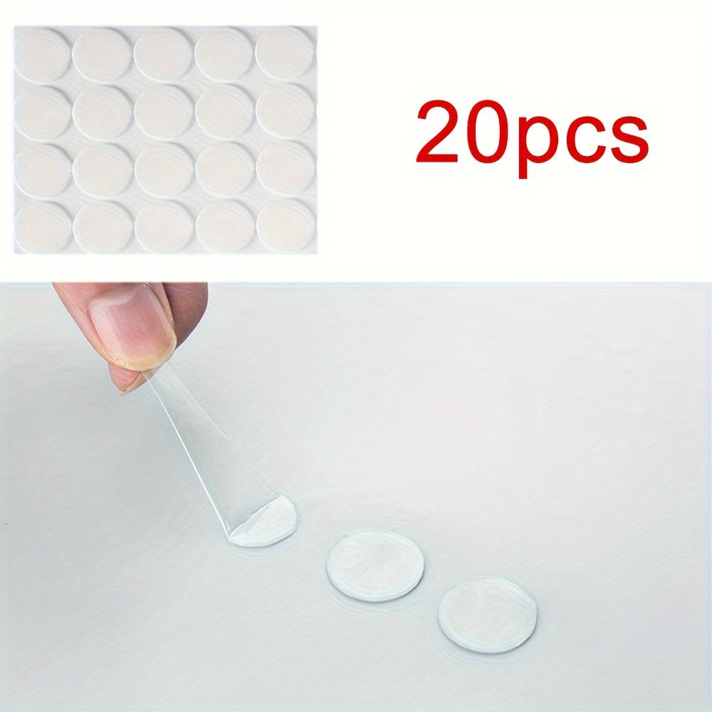 20 Transparent Double Sided Adhesive Stickers Removable Round Traceless Adhesive