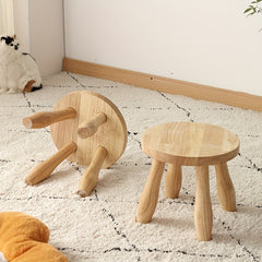 Detachable Solid Wood Stool Round Small Stool Modern Foyer Shoe Changing Stool