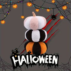 Gothic Halloween Pumpkin Plush Toy 19 3D Fluffy Striped Pumpkin Cushion
