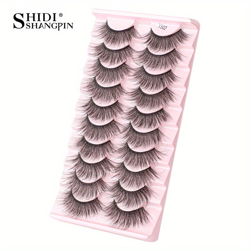 10 Pairs 3D Faux Mink False Eyelashes Set for Dramatic Look