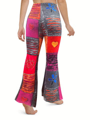  Colorblock High Rise Flare Leg Pants