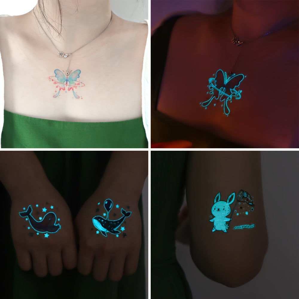 12 Sheets Luminous Tattoo Stickers for Nightclub Parties