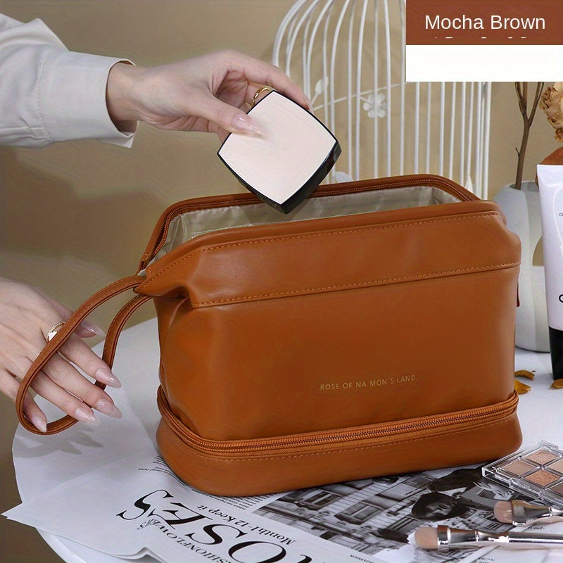 Double Layer Cosmetic Bag Portable Travel Toiletry Bag