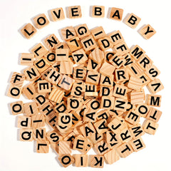 Wooden Alphabet Letter Tiles Set Educational Spelling Toy