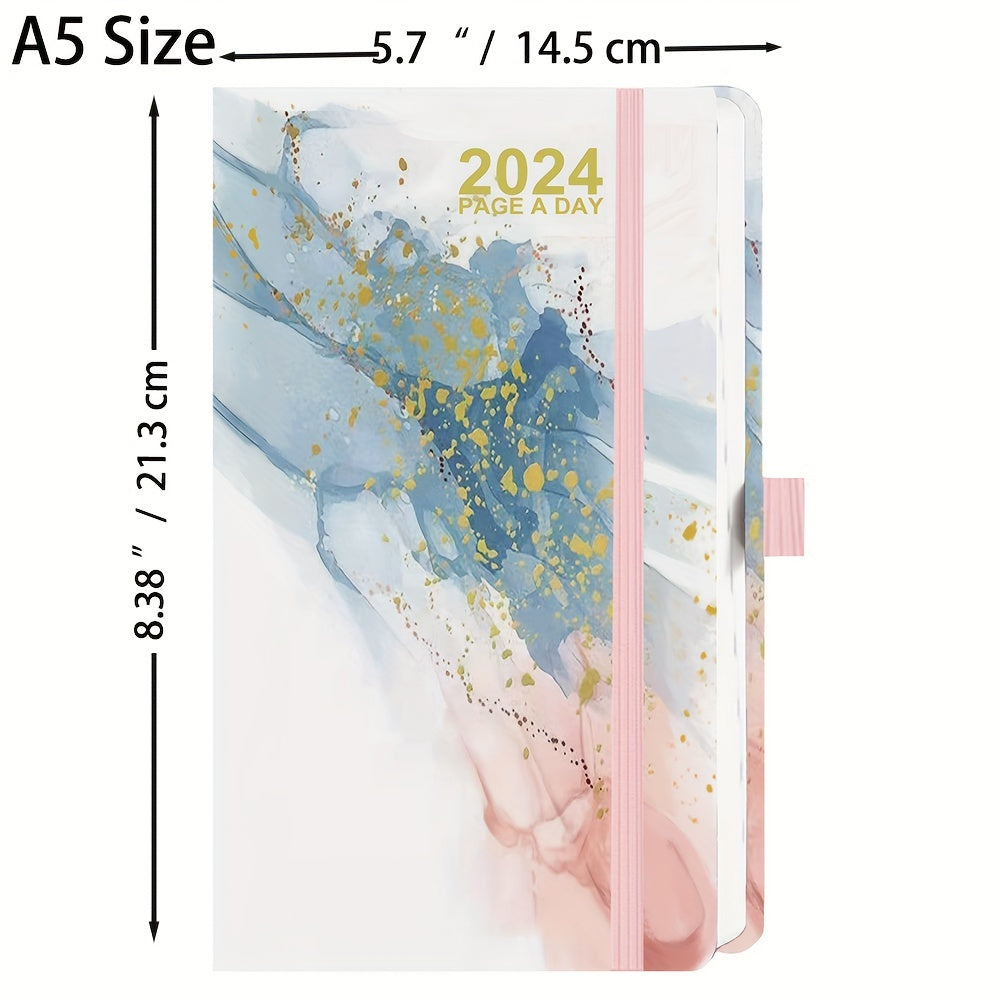 1pc A5 Page A Diary January-December Monthly Planners Banded Cover