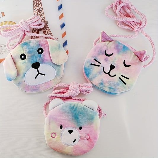 Colorful Cartoon Plush Animal Coin Purse Zipper Wallet for Girls