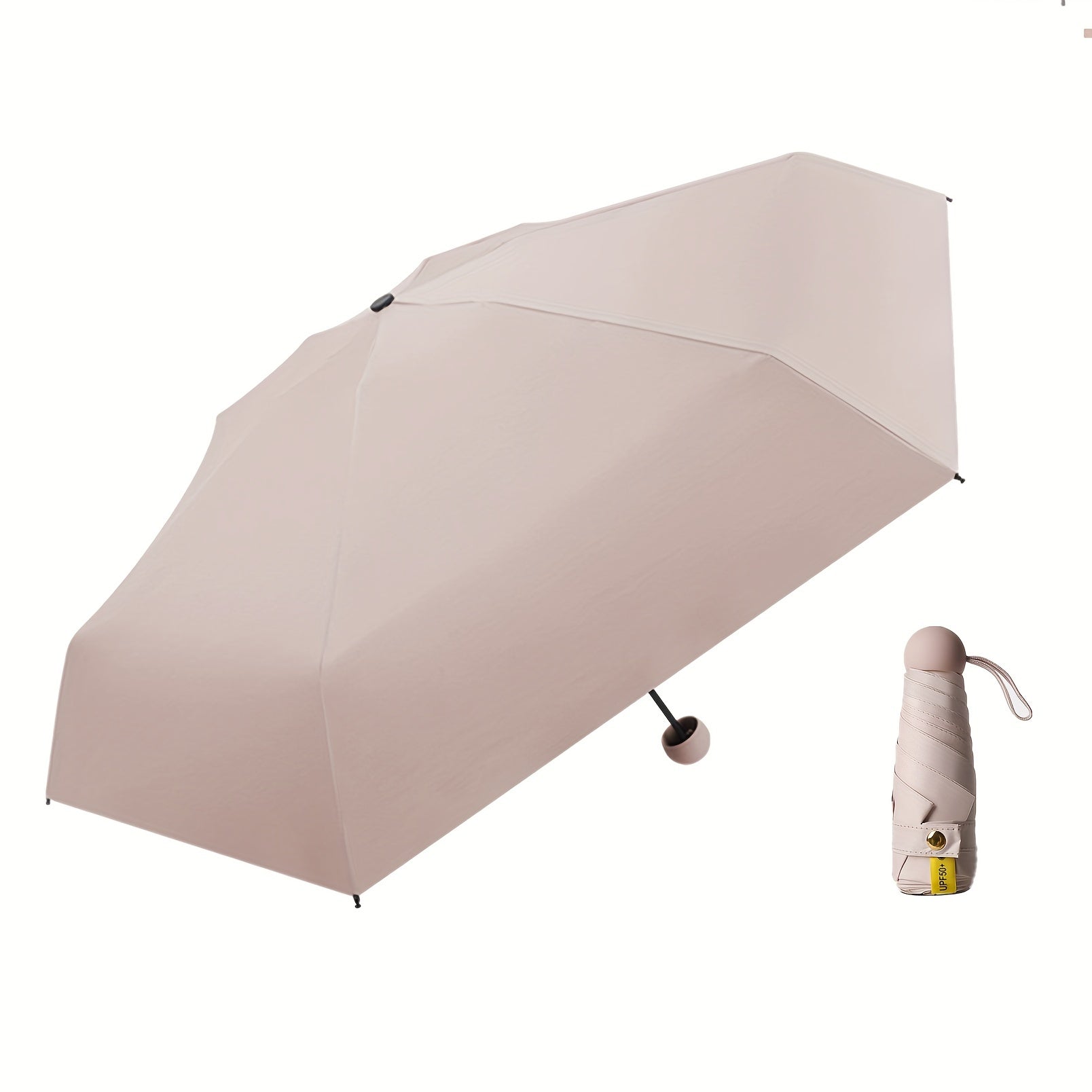 6 Bones Waterproof Folding Umbrella Vinyl Sun Protection