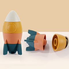 Silicone Rocket Stacking Set for Kids, Interactive Educational Toy
