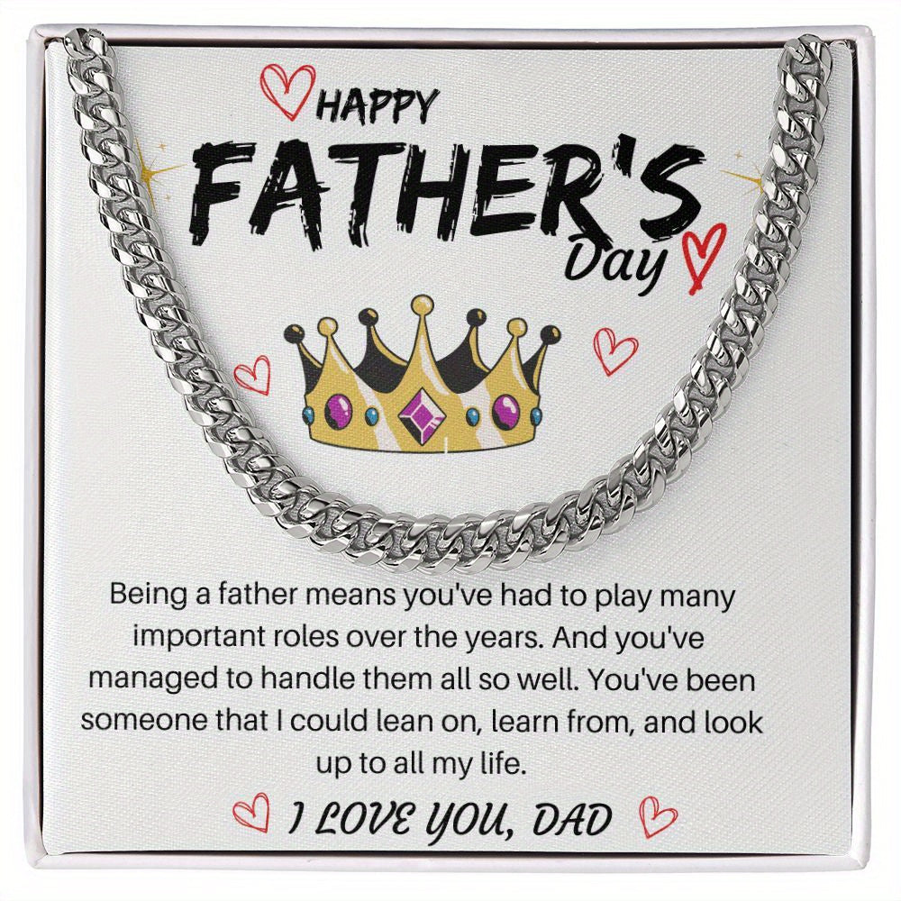 Father's Cuban Necklace From Daughter Wife High Quality Gift