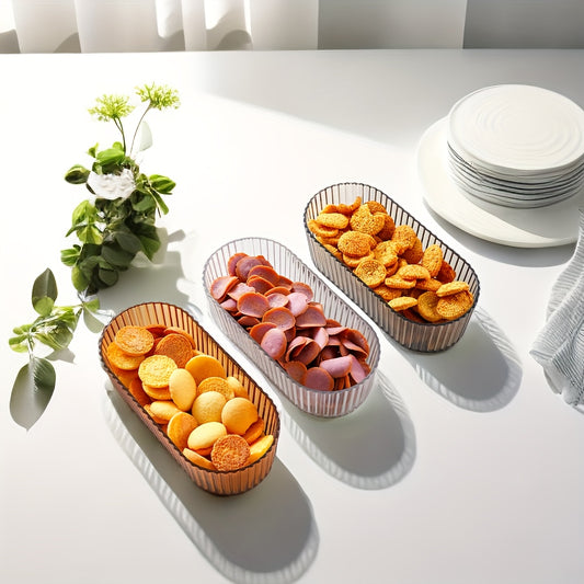 Small Fresh Striped Glass Fruit Bowl Snack Plate Marine Storage Bowl