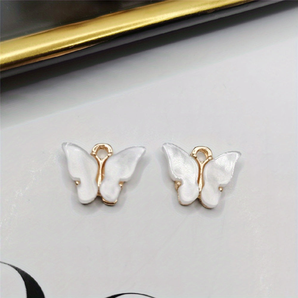 Acrylic Butterfly Alloy Necklace Earrings DIY Jewelry Accessories