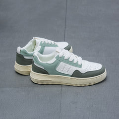 Women's Colorblock Skate Shoes Lace Up Platform Casual Flat Sneakers