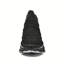 Breathable Woven Knit Running Shoes for Men Lightweight Shock Absorbing Non Slip