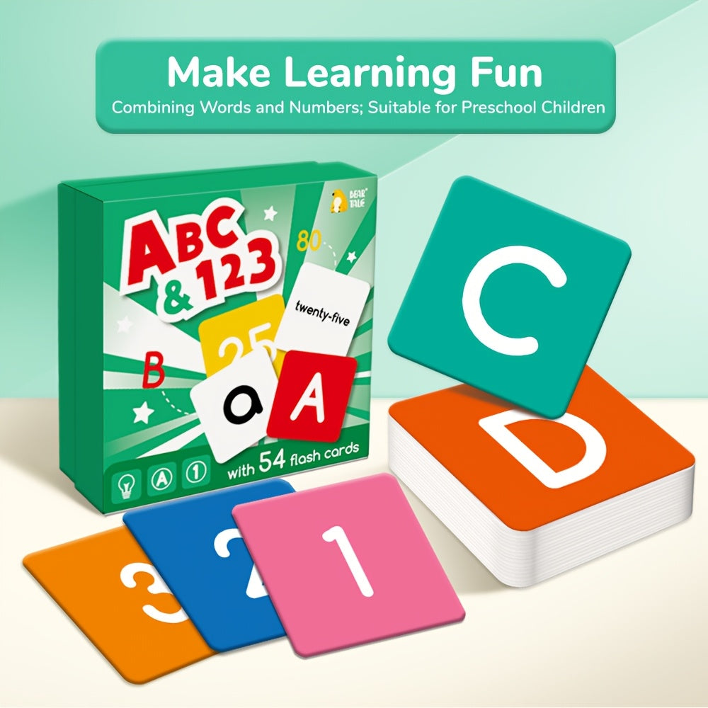 Alphabet Number Learning Cards Educational Flashcards for Kids Interactive Game