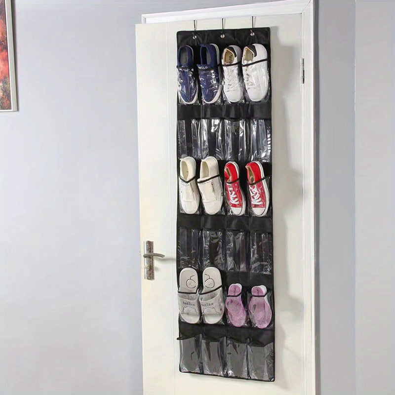 24 Pockets Over The Door Hanging Shoe Organizer