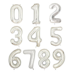 Silver Aluminum Film Large Numbers 0-9 for Party Decoration