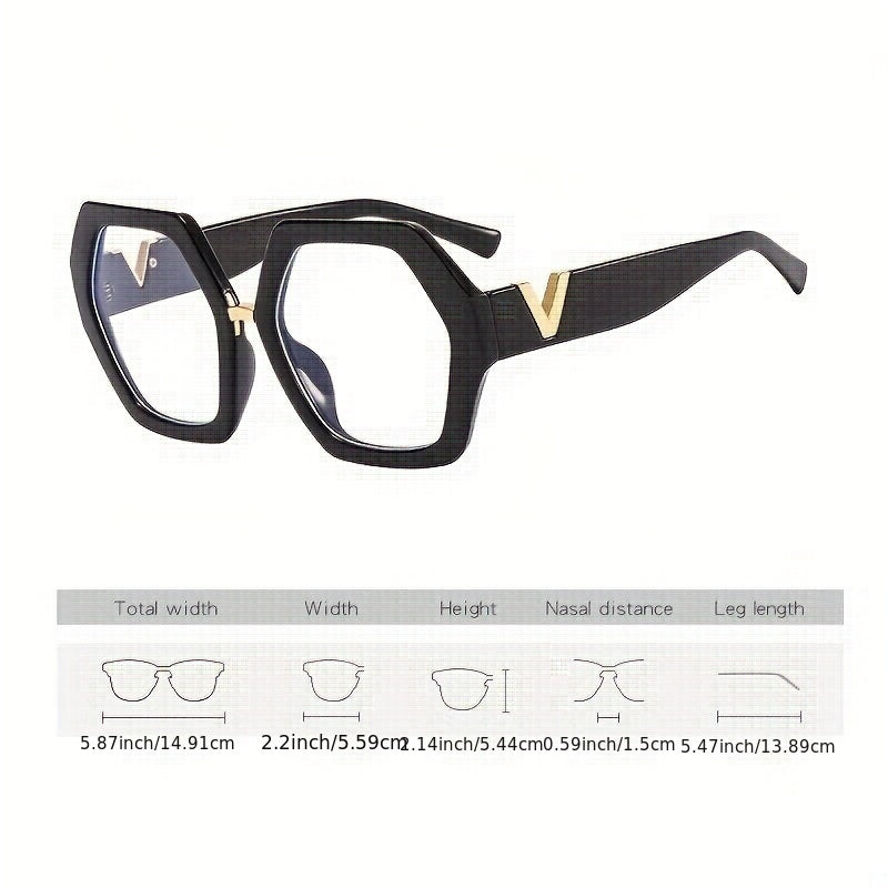 Polygon Clear Lens Light Blocking Glasses for Women Men