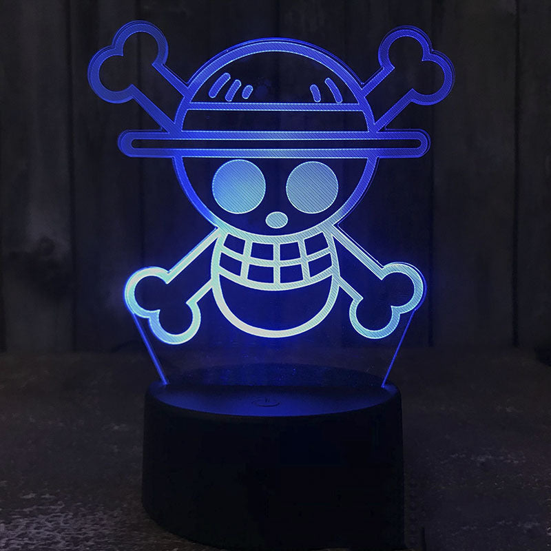 Skeleton 3D Night Light Table Lamp Anime Figures Soft Light Bedroom LED