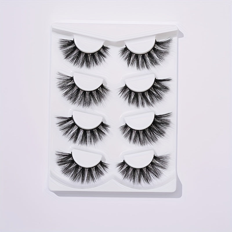 4 Pairs Crisscross Lash Extension 8 18mm Wispy Volume False Eyelashes