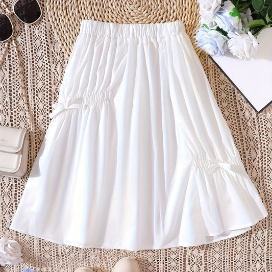 Girls Bow Decor Princess Skirt Kids Summer Clothes