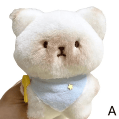 Cartoon Siamese Cat Plush Toy Keychain Soft Stuffed Animal with Expressive Eyes