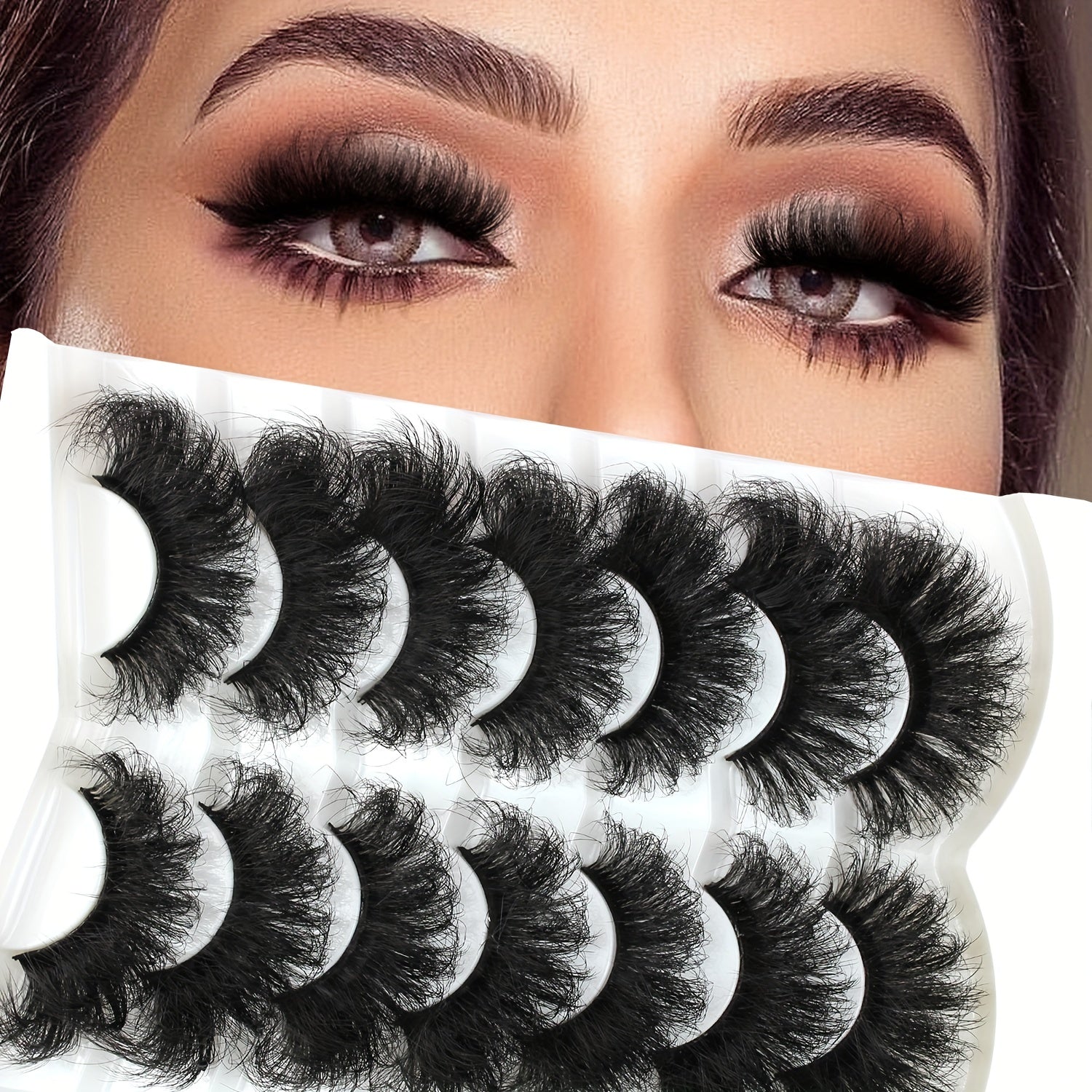 7 Pairs Fluffy 9D Faux Mink Eyelashes Soft & Thick