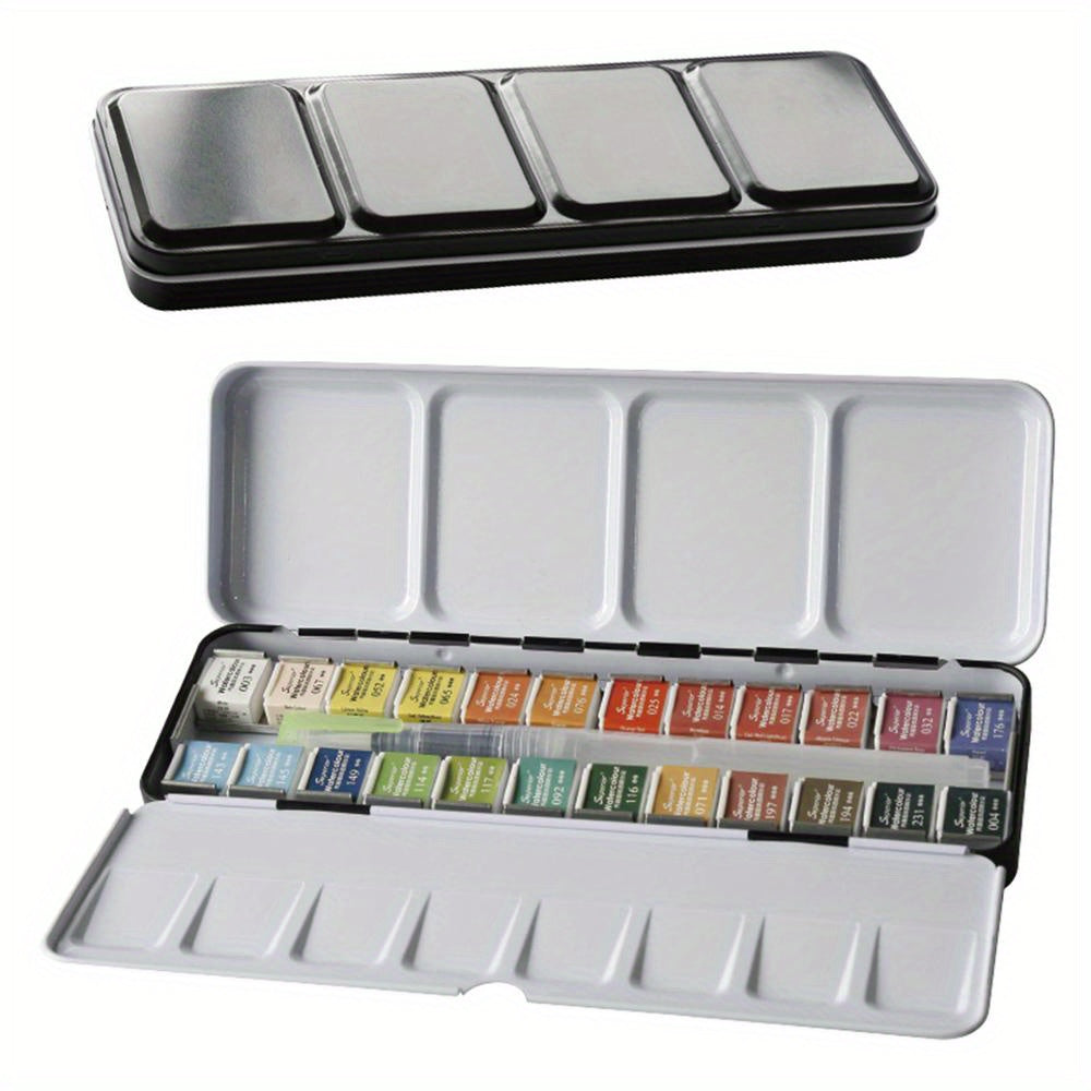 12 24 36 48 Colors Solid Watercolor Paints Set With Paintbrush