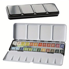 12 24 36 48 Colors Solid Watercolor Paints Set With Paintbrush