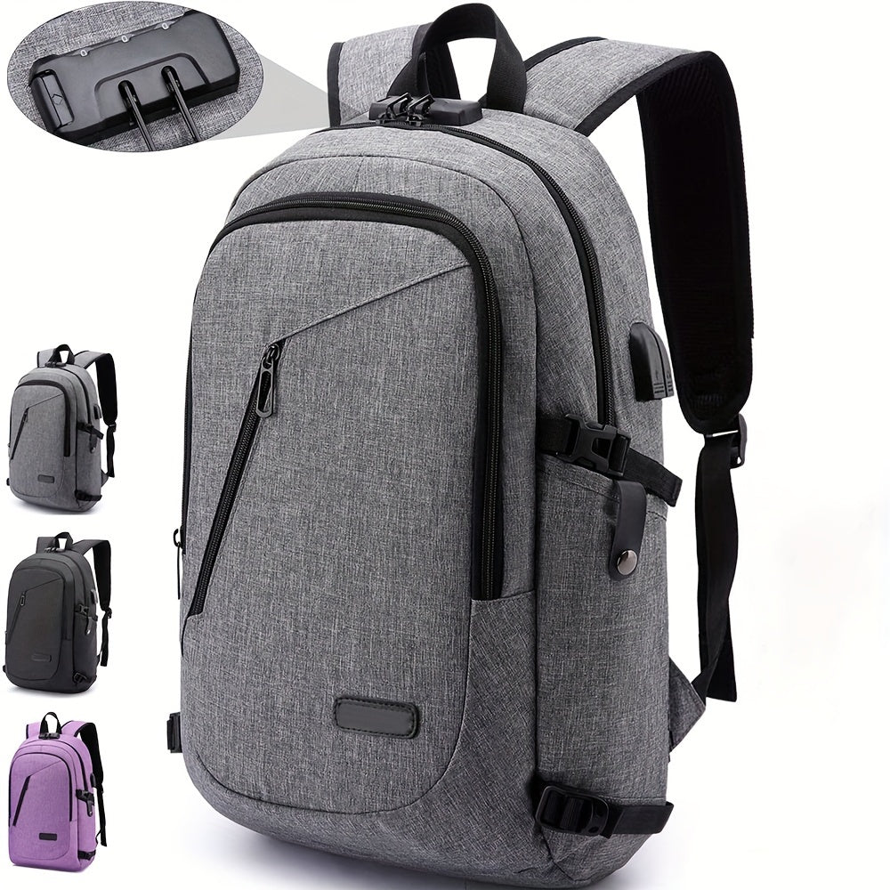 Anti Theft Laptop Backpack USB Charging Port Slim Waterproof College School Bag