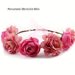 Flower Crown Rose Garland Headband Wreath Floral Headpiece