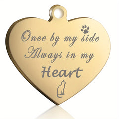 Custom Heart Shaped Silver Dog ID Tag Personalized Cat Collar Pendant