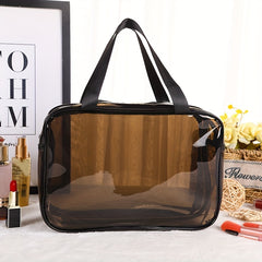 Clear Makeup Bags Cosmetic Bag With Compartments Handle Zipper Closure