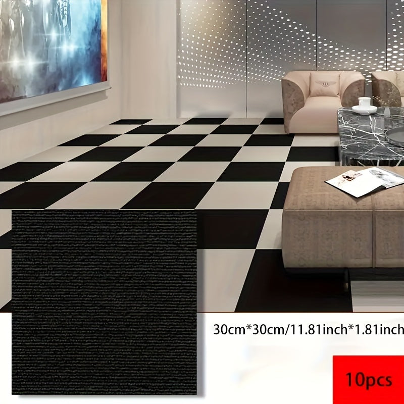 Self-adhesive Carpet Tile Square Floor Mat DIY Home Decoration